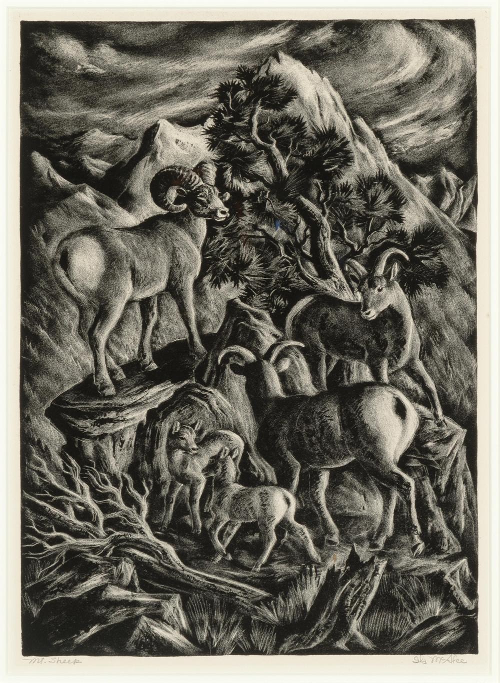 ila mcafee mt sheep · Santa Fe Art Auction · 2025-03-12 Ila McAfee comparable auction result: ila mcafee mt sheep