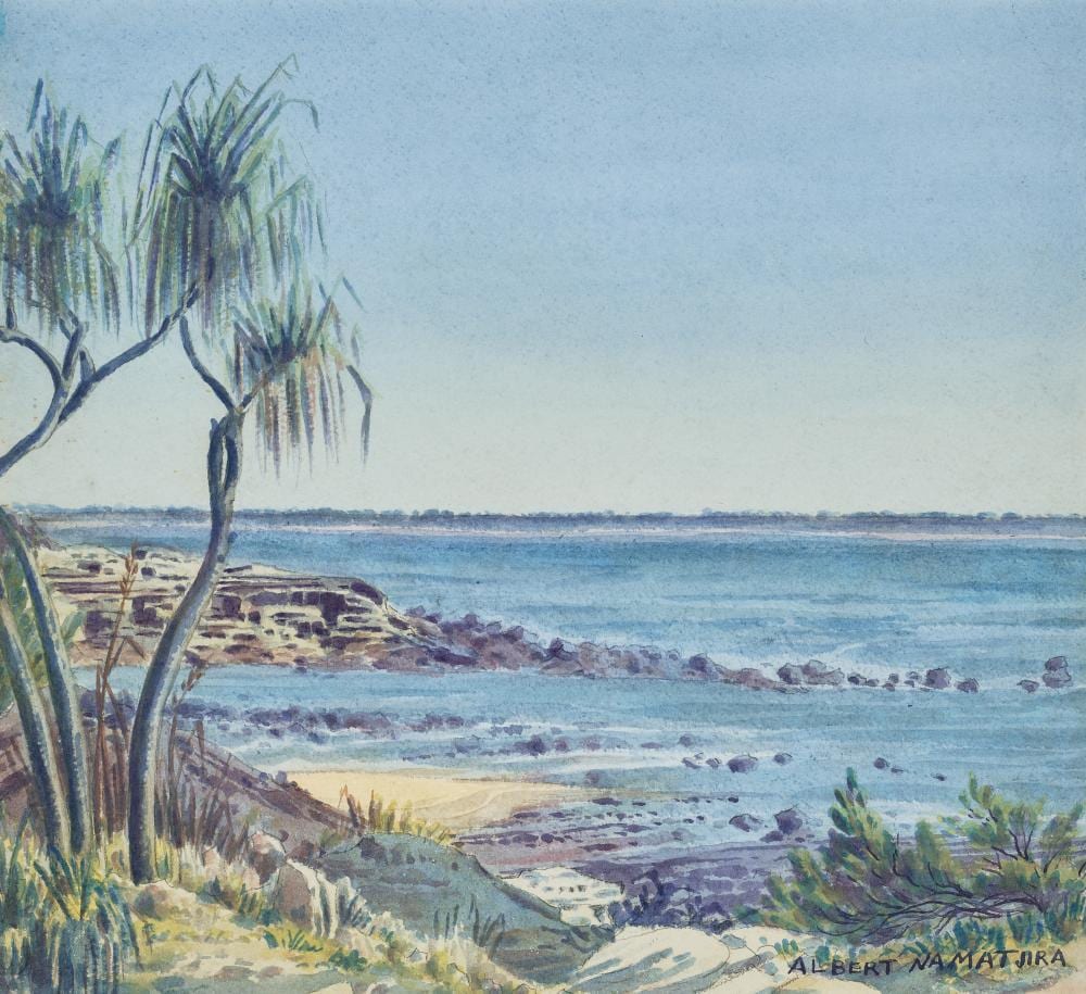 ALBERT NAMATJIRA, ARAFURA SEA AT DARWIN, 1950 sold by Deutscher and Hackett, lot 10 — auction record photograph