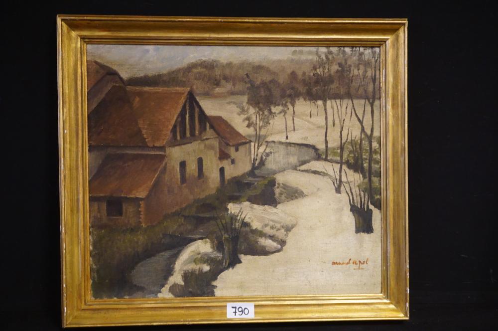 Armand Adrien Marie Apol comparable auction result: armand apol 1879 1950 sneeuwlandschap ol