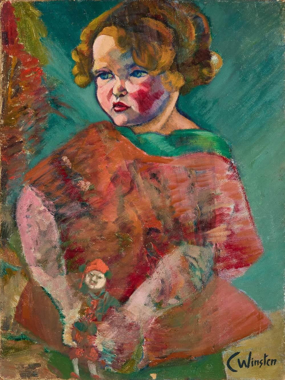 Clare Winsten comparable auction result: clare winsten clara birnberg romanian british 1892 1989 girl with doll oil on canvas sig