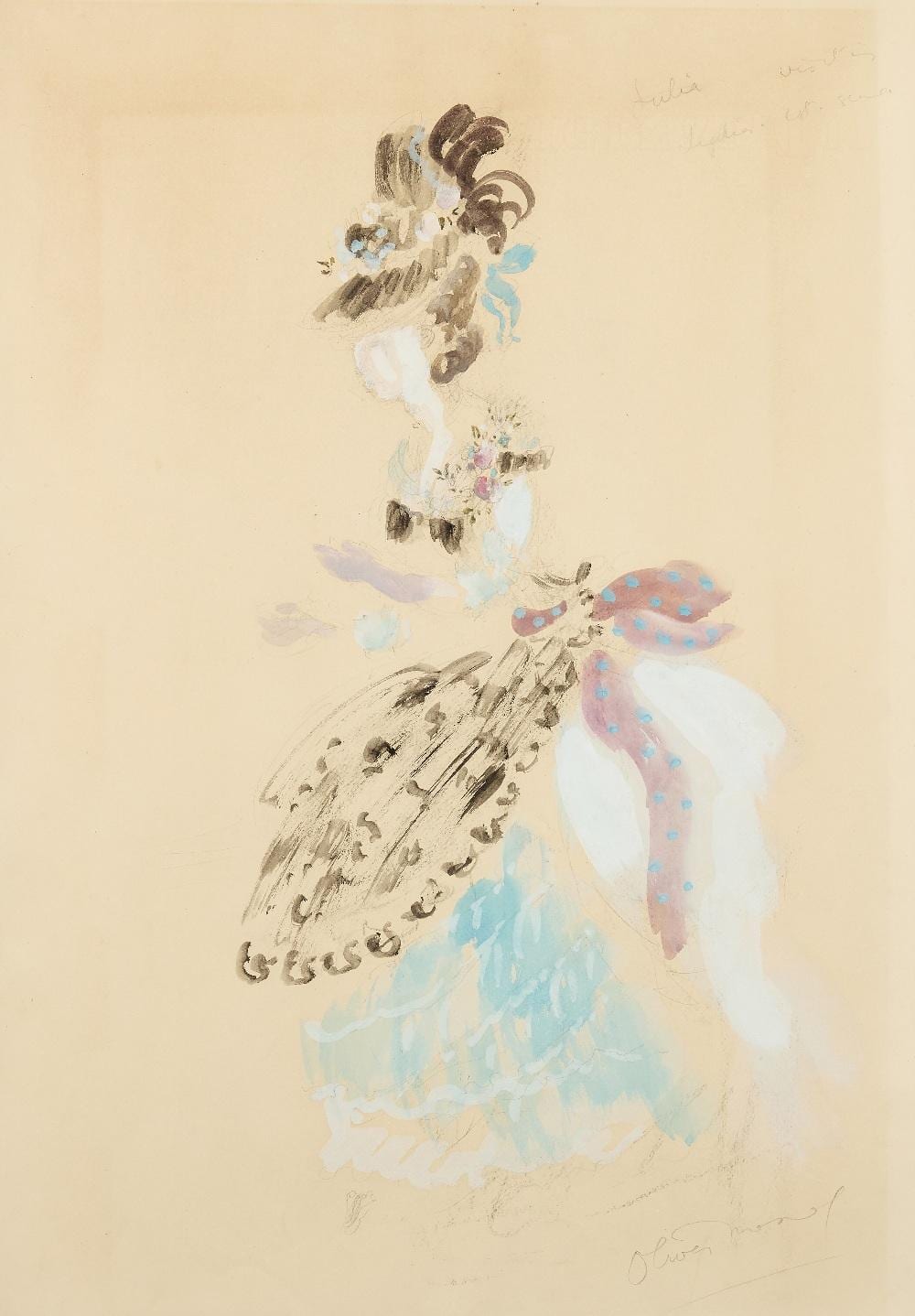 Oliver Messel comparable auction result: oliver messel british 1904 1978 costume design the countess at the ball watercolour and p