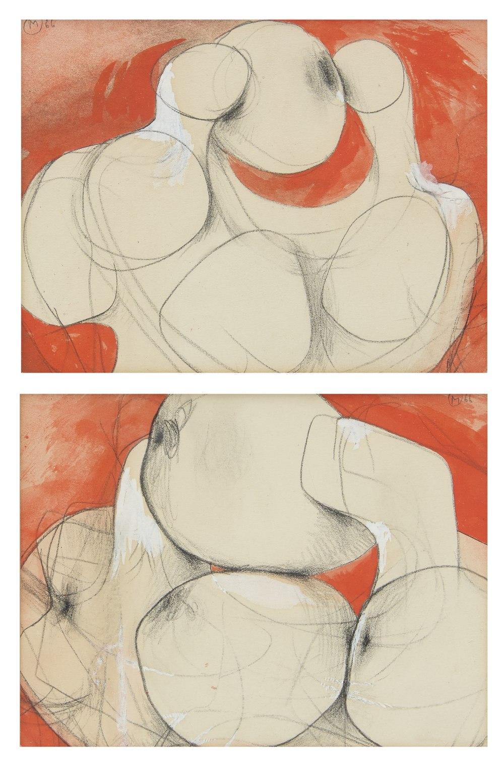 Bernard Meadows comparable auction result: bernard meadows british 1914 2005 drawings for sculpture 1966 pencil and gouache on paper