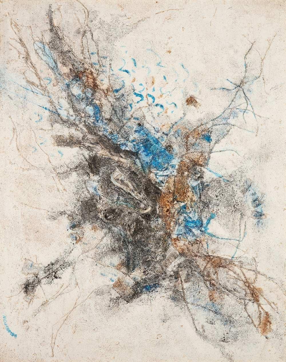 William Newcombe comparable auction result: william newcombe british canadian 1907 1969 melody 1959 oil and assemblage signed lower r