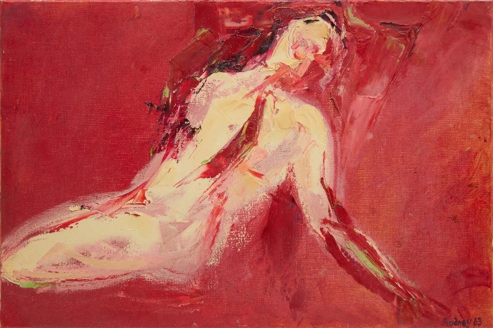 Rodney Gladwell comparable auction result: rodney gladwell british 1928 1979 nude 1963 oil on canvas signed lower right rodney 63