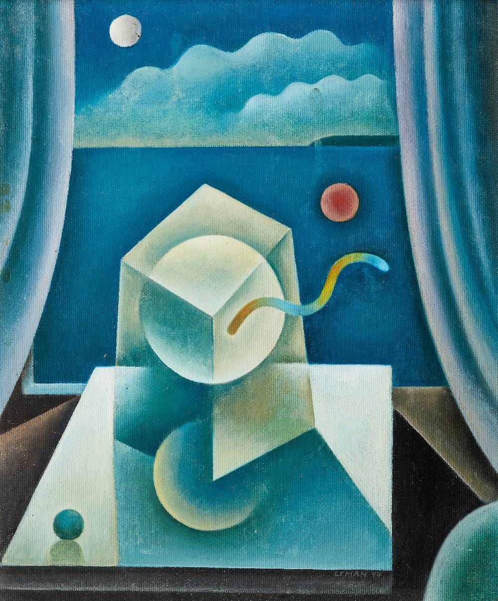 martin Leman comparable auction result: martin leman british b 1934 it s magic 1994 oil on board signed and dated lower right le