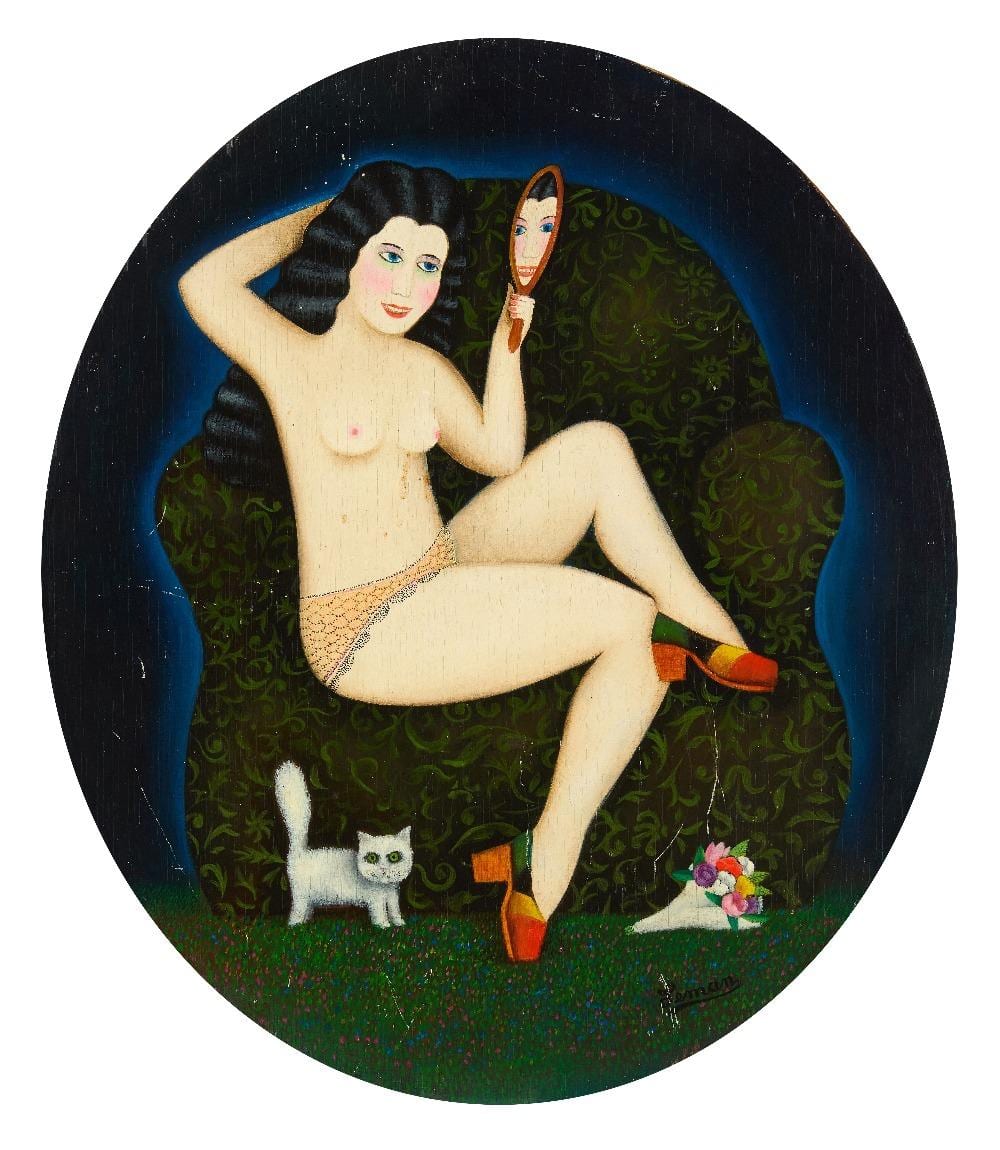 martin Leman comparable auction result: martin leman british b 1934 see you soon 1974 oil on shaped panel signed lower right lem