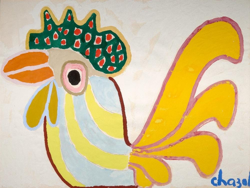Malcolm de Chazal comparable auction result: malcolm de chazal mauritian 1902 1981 rooster tempura on paper signed lower right chazal