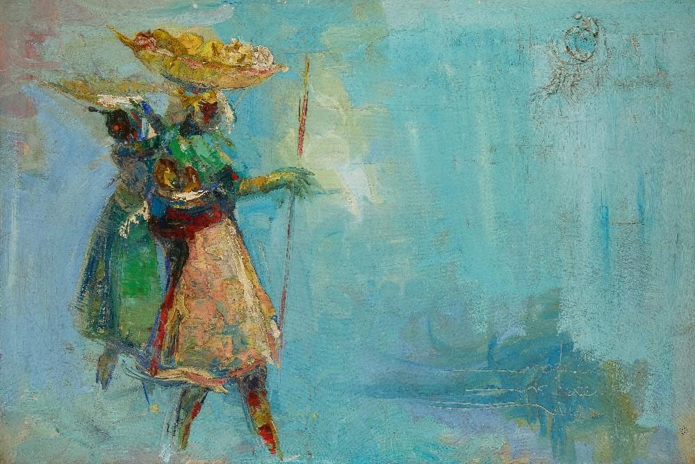 DUKE ASIDERE comparable auction result: duke asidere nigerian b 1961 visits 1993 oil on canvas signed lower right asidere aside