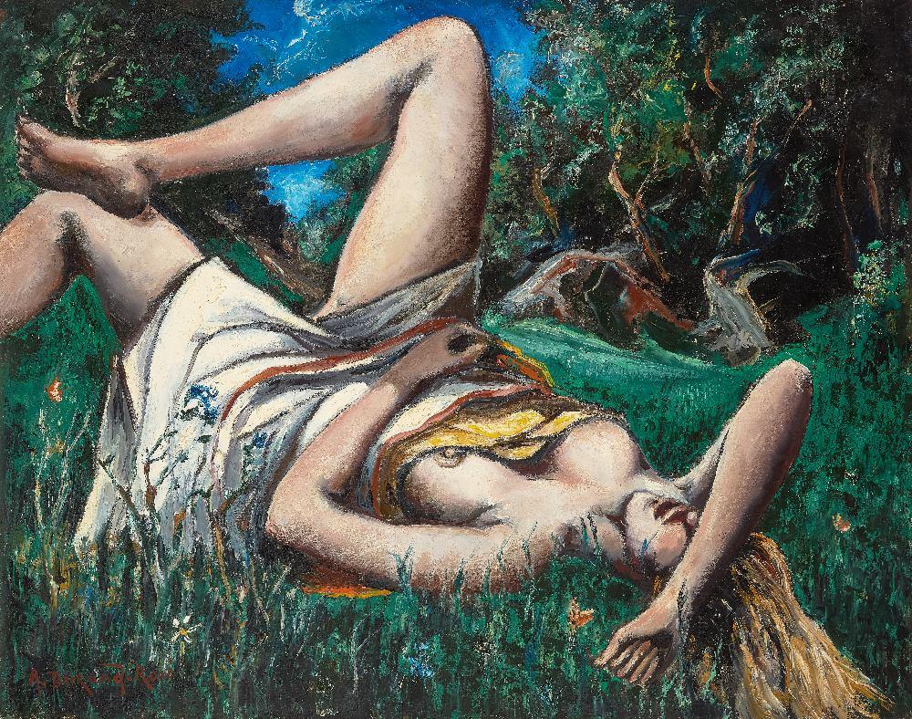auguste durand ros french 1887 1964 femme couch e dans l herbe oil on canvas signed lower · Roseberys · 2025-03-26 Auguste Durand-Rosé comparable auction result: auguste durand ros french 1887 1964 femme couch e dans l herbe oil on canvas signed lower