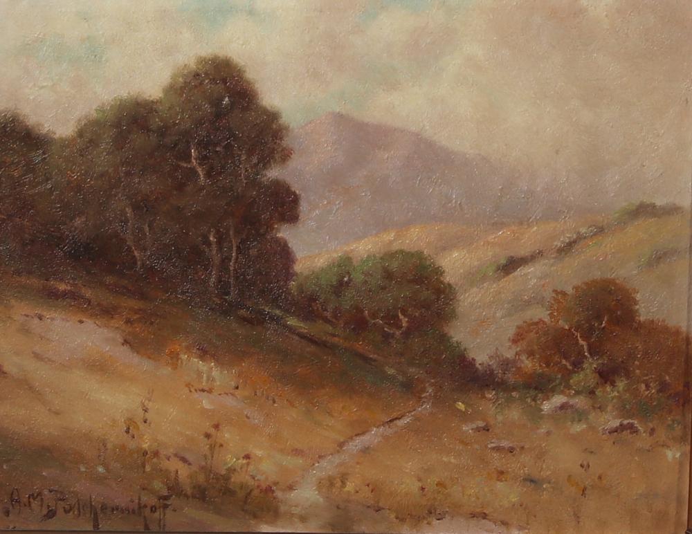 Alexis Matthew Podchernikoff comparable auction result: alexis matthew podchernikoff russian american 1886 1933 wooded mountainous landscape possibly mount diablo oil on board 7 1 2 x 9 1 2in 19 x 24cm