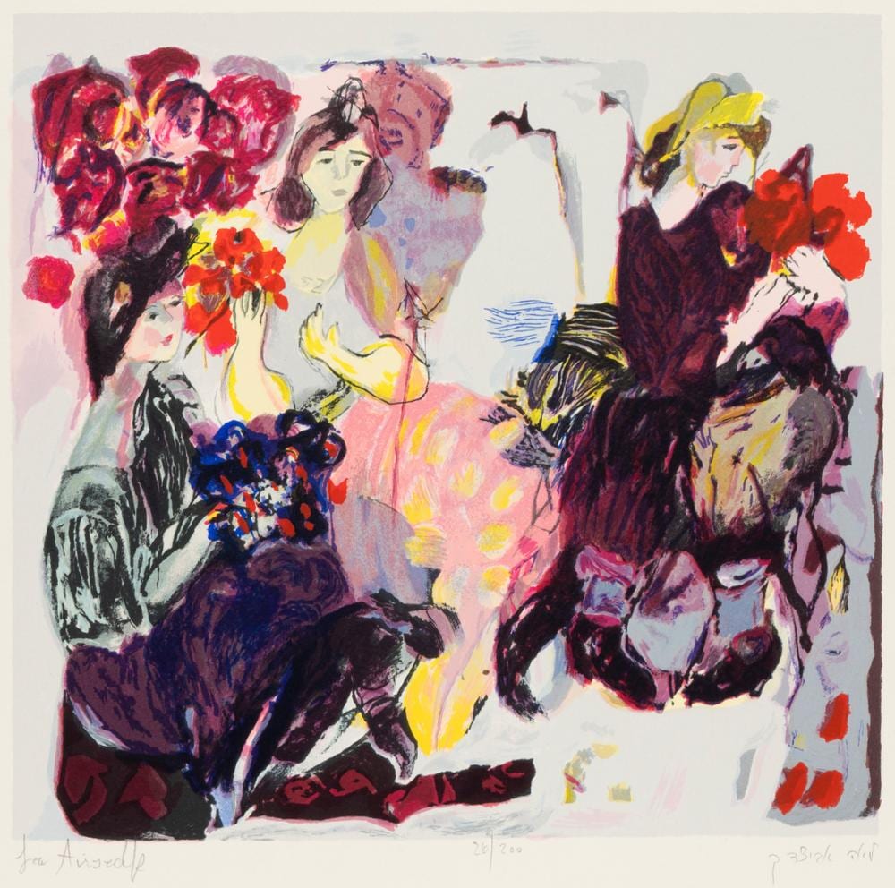 LEA AVIZEDEK comparable auction result: lea avizedek women with flowers