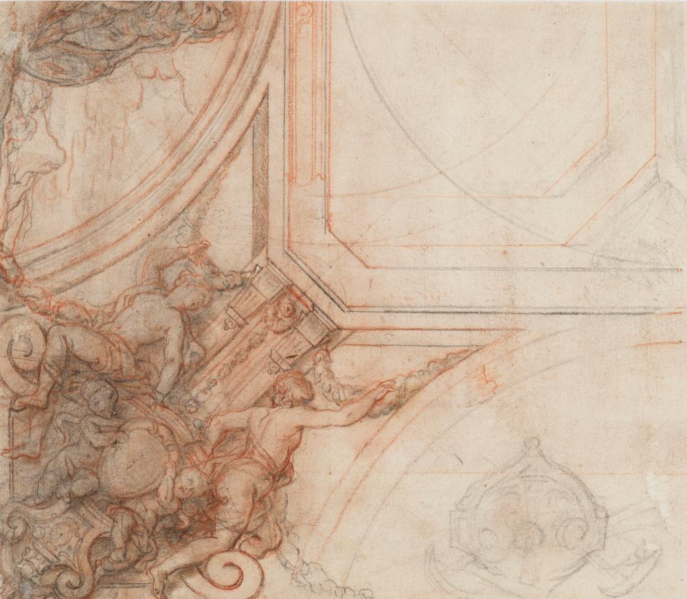 Charles de La Fosse comparable auction result: charles de la fosse paris 1636 1716 projet d angle pour un plafond avec