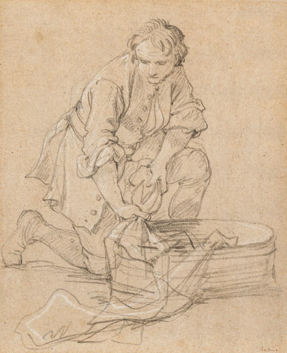 Charles Joseph Natoire comparable auction result: charles joseph natoire paris 1700 1777 jeune homme genou s appr tant