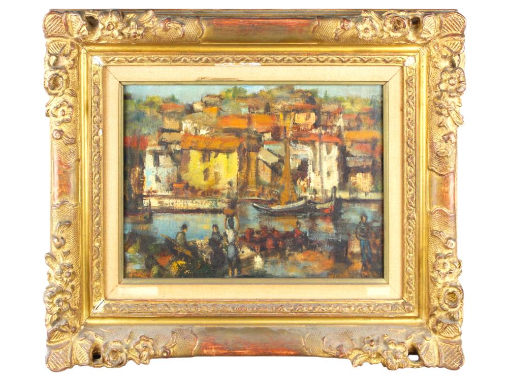 daniel jaugey oil on canvas portugal riverfront · Weiss Auctions · 2025-03-20 Daniel Jaugey comparable auction result: daniel jaugey oil on canvas portugal riverfront