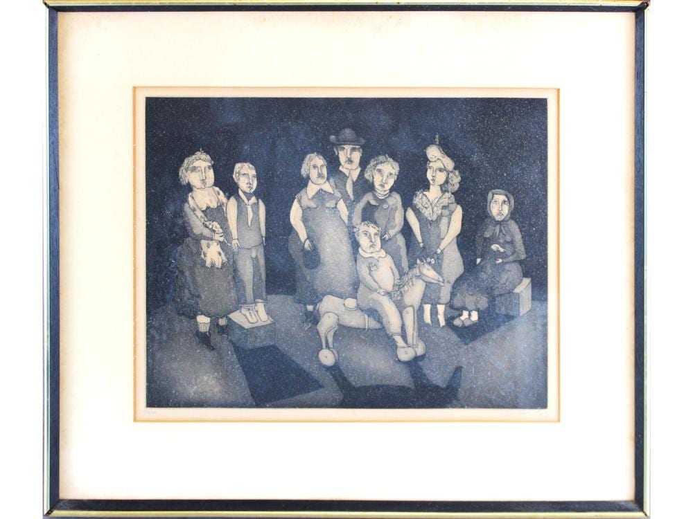 Benjamin Levy comparable auction result: benjamin levy signed etching family portrait