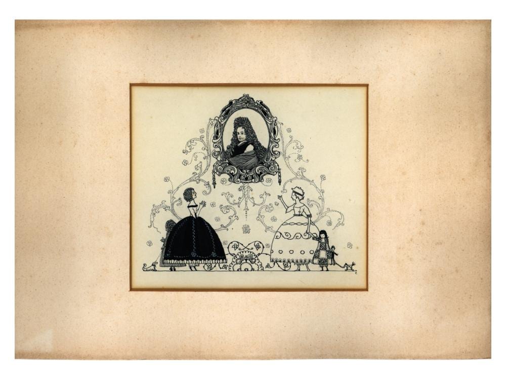 Harry Clarke comparable auction result: harry clarke original pen and ink illustration