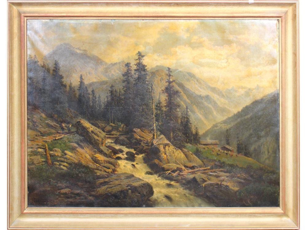 Georg Engelhardt comparable auction result: georg engelhardt river landscape oil on canvas