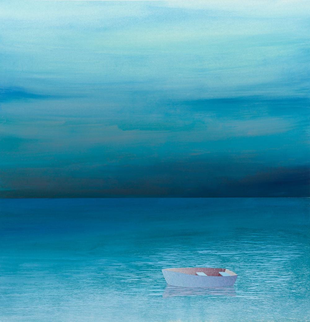 Daniel Joshua Goldstein comparable auction result: daniel joshua goldstein 1988 lonely boat collage