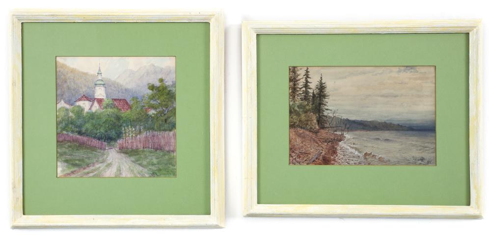 Martin Leisser comparable auction result: 2 martin leisser framed watercolors views of europe 1889