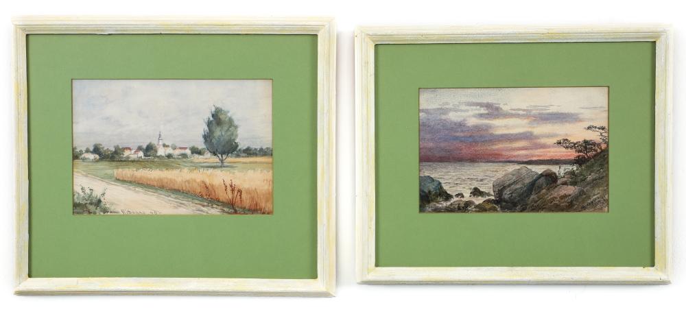 Martin Leisser comparable auction result: 2 martin leisser framed watercolors woods hole 1881 and niberad 1890