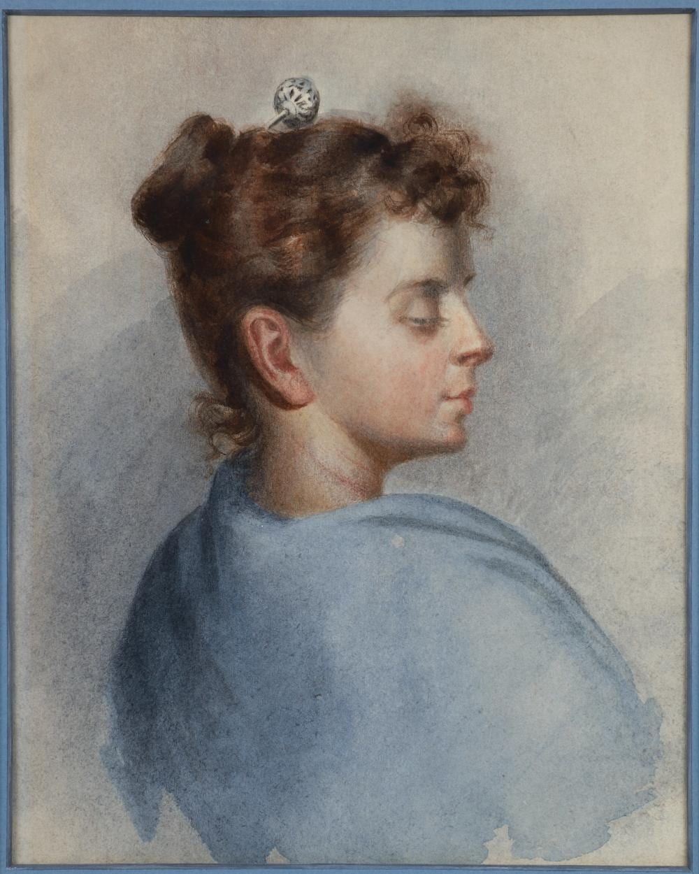 Martin Leisser comparable auction result: martin leisser watercolor young woman in profile