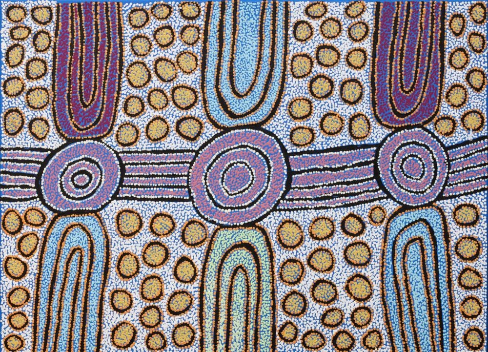 Debra Young Nakamarra comparable auction result: debra young nakamarra my country acrylic on linen 73cm x 101cm