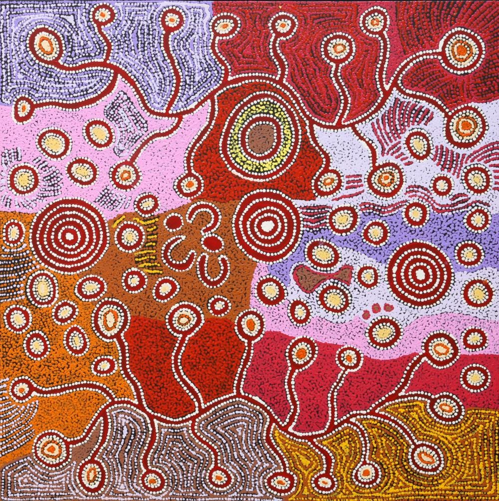 gail napangardi bush onion dreaming acrylic on linen 102cm x 102cm · Ozbid Auctions · 2025-03-16 Gail Napangardi comparable auction result: gail napangardi bush onion dreaming acrylic on linen 102cm x 102cm