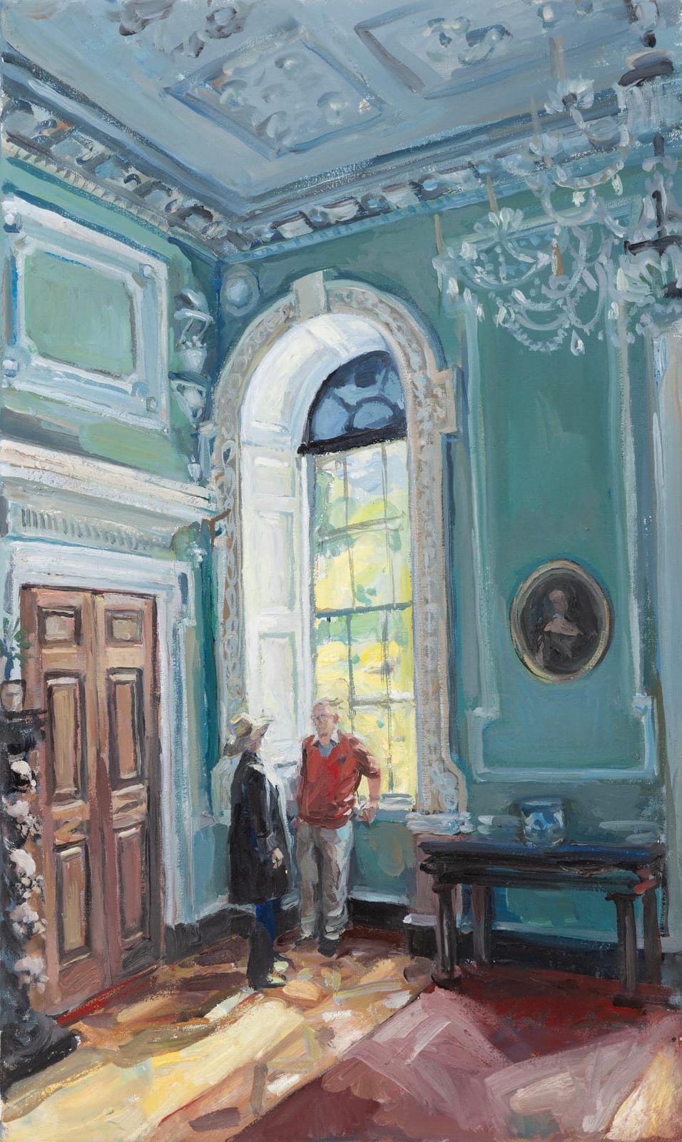 Hector McDonnell comparable auction result: hector mcdonnell b 1947 two figures by a window castleward strangford oil on canvas 50 5 x 30 5cm 20 x 12 provenance purchased at an exhibition in castleward 2015