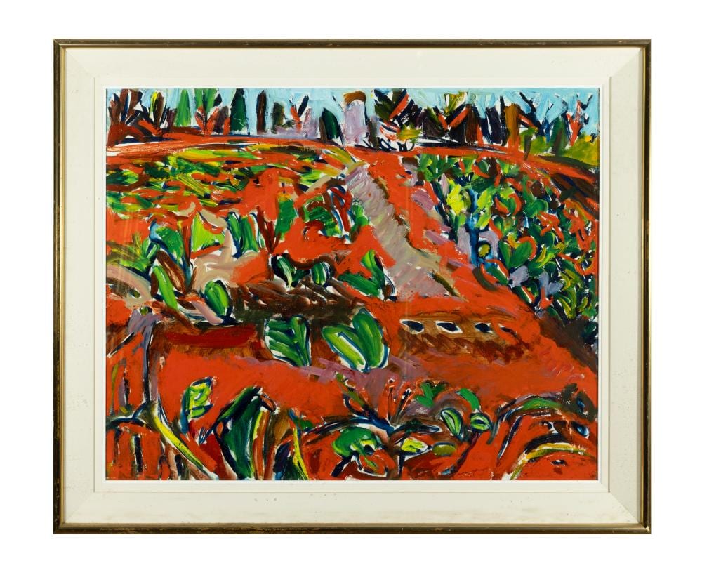elizabeth cope b 1952 beetfield 1990 oil on board 61 x 75cm 24 x 29 signed signed inscribed with title and dated dec 90 verso · Adam's · 2025-03-26 Elizabeth Cope comparable auction result: elizabeth cope b 1952 beetfield 1990 oil on board 61 x 75cm 24 x 29 signed signed inscribed with title and dated dec 90 verso