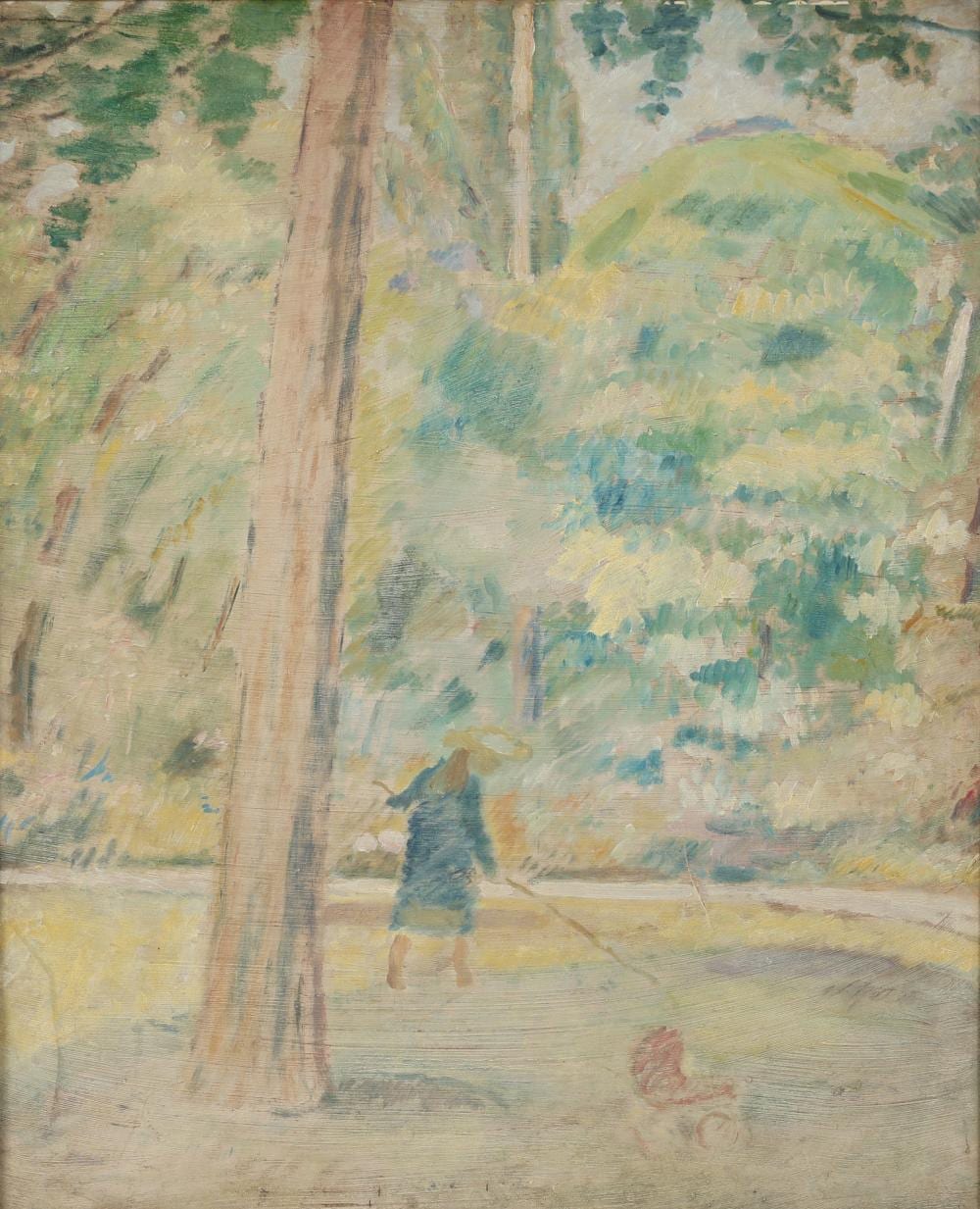 Harald Giersing comparable auction result: harald giersing 1881 1927 mother and pram in forest clearing 1908