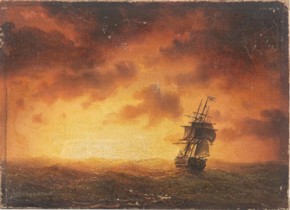 Marcus Larson comparable auction result: markus larsson 1825 1864 sailing ship at sunset