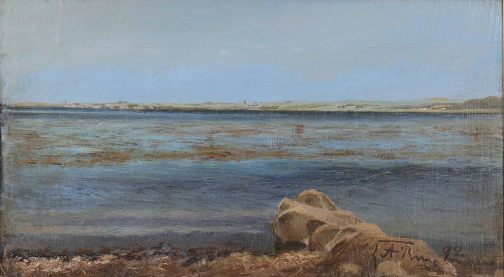 Laurits Andersen Ring comparable auction result: laurits andersen ring 1854 1933 view from the meadow presumably karresb kminde 1892