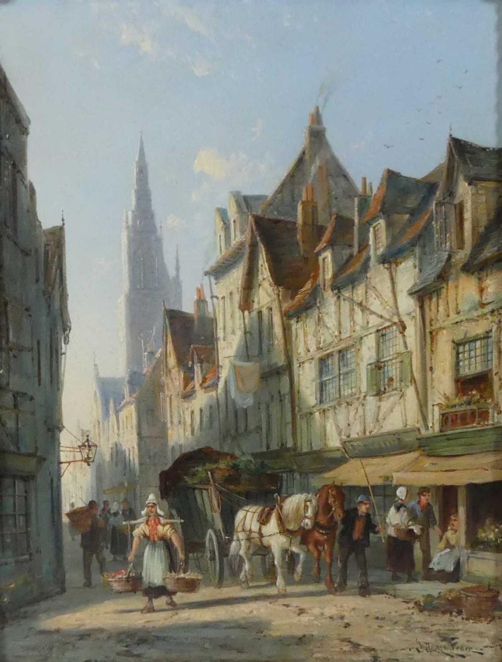 William Raymond Dommersen comparable auction result: william raymond dommersen 1850 1927 bruges oil on canvas re lined signed lower right 44 x 34cm