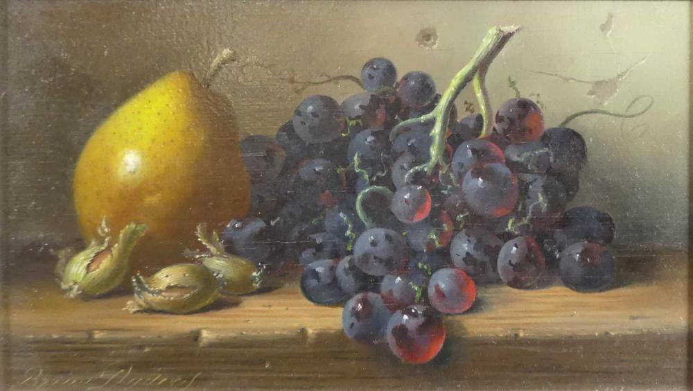Brian Davies comparable auction result: brian davies 1942 2014 still life with fruit and nuts on a stone ledge oil on panel signed lower left 14 x 25cm