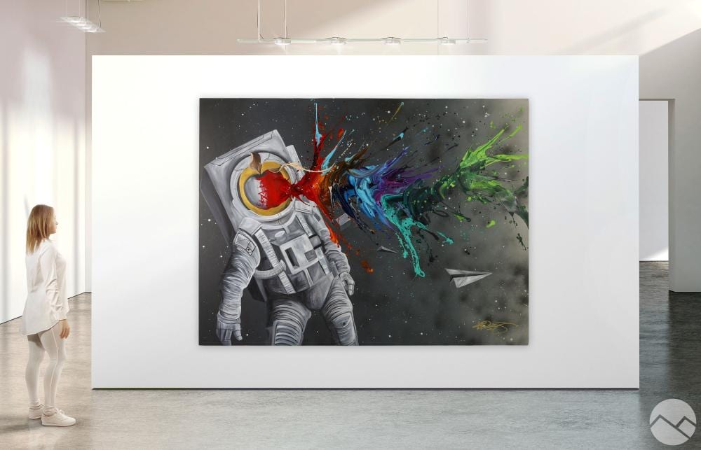 Kevin Vigil comparable auction result: kevin vigil kre8 b 1980 abstract spaceman painting