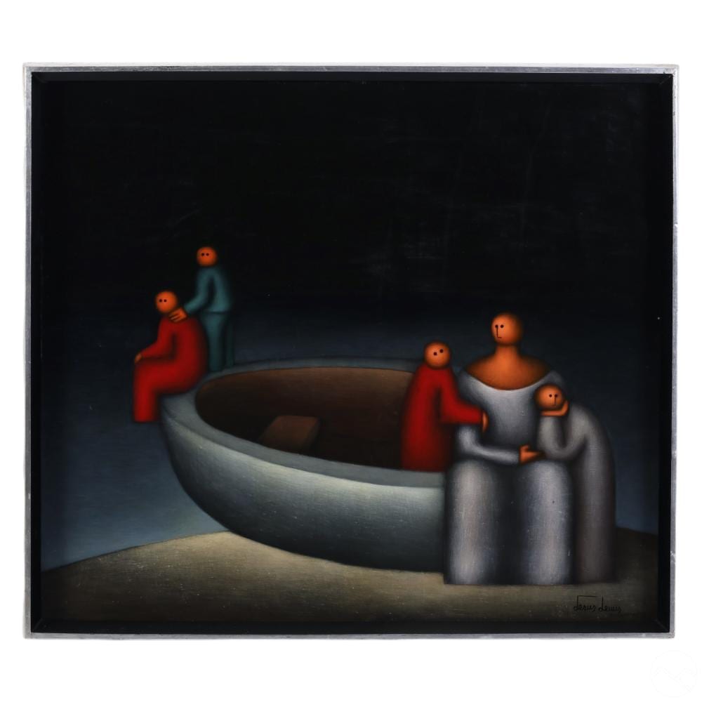 jesus leuus b 1948 minimalist figural oil painting · Hill Auction Gallery · 2025-03-26 Jesus Leuus comparable auction result: jesus leuus b 1948 minimalist figural oil painting