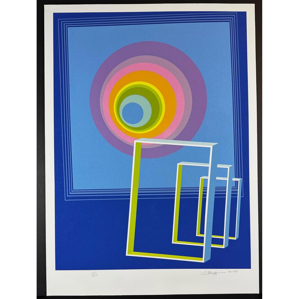 Atirnomis comparable auction result: rita simon american 1938 screenprint spacescape signed