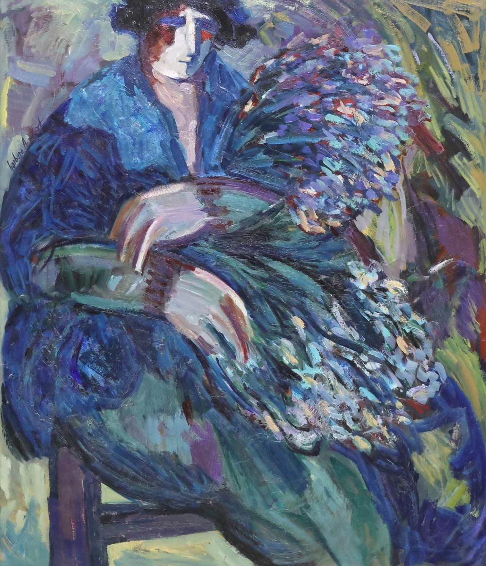 barbara a wood 20th c la marchande de fleurs 42 x 36 · Austin Auction Gallery · 2025-03-29 Barbara A. Wood comparable auction result: barbara a wood 20th c la marchande de fleurs 42 x 36