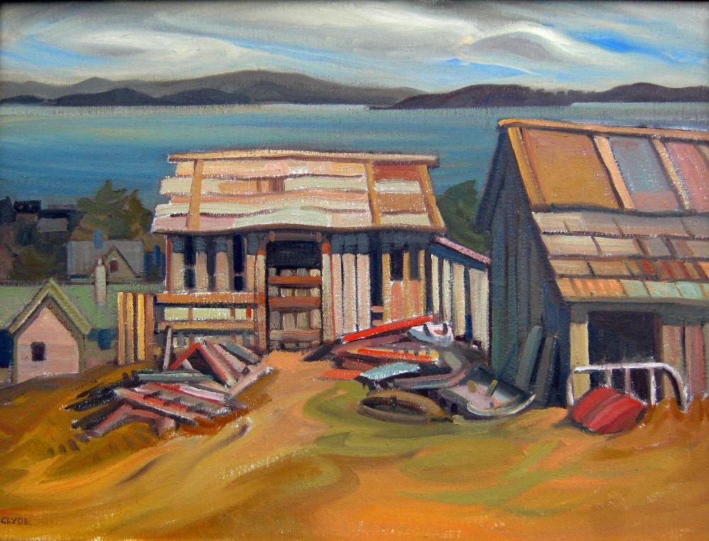 Henry George Glyde comparable auction result: henry george glyde canadian 1906 1998 overlooking gulf islands bc from north saanich