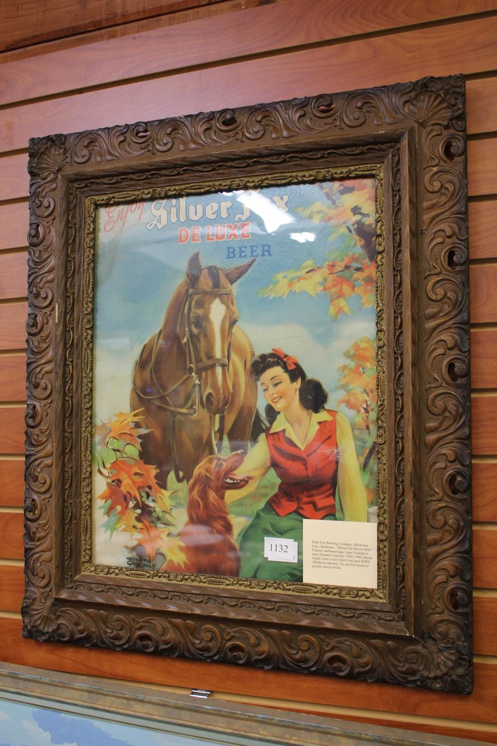 Howard Connolly comparable auction result: silver fox deluxe beer chromolithograph by howard connolly