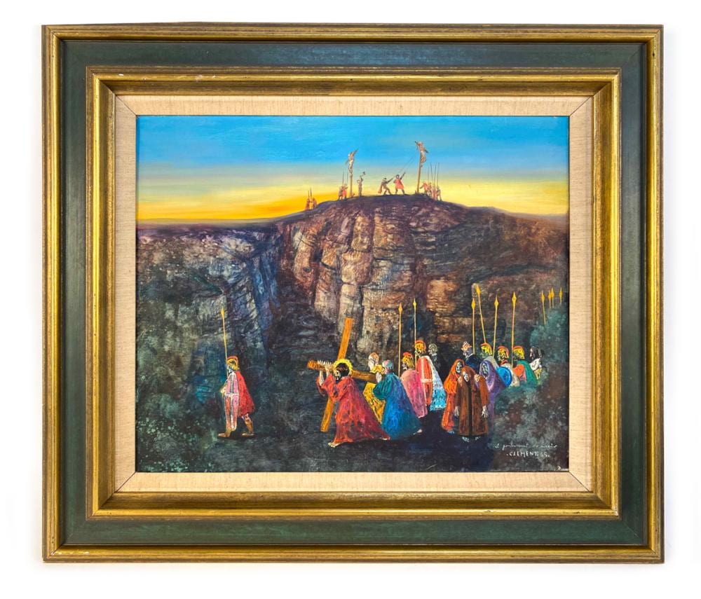 Jean-Pierre Clement comparable auction result: jean pierre clement b 1943 crucifixion o c