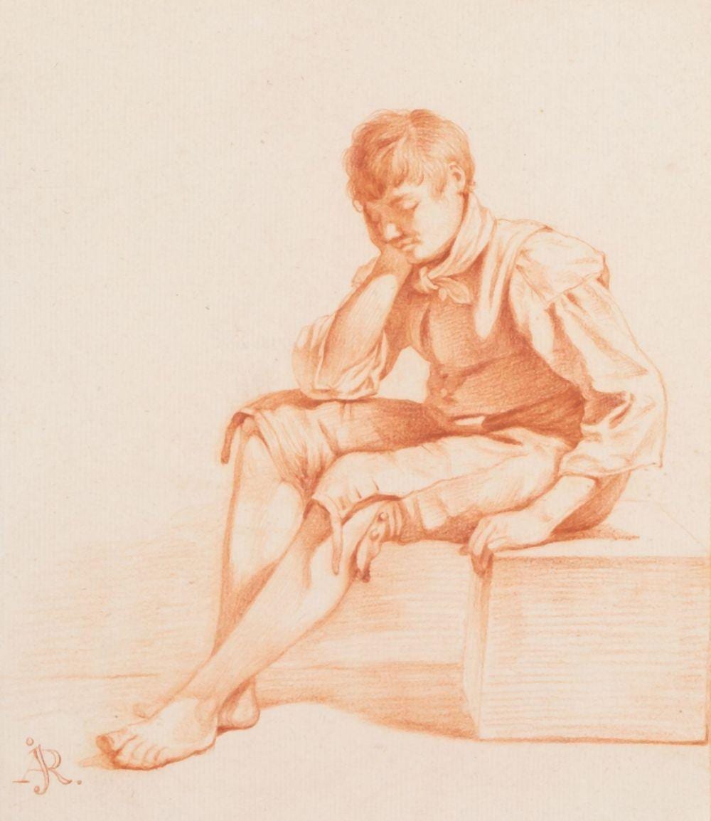 Abraham Johannes Ruytenschildt comparable auction result: abraham johannes ruytenschildt 1778 1841 jongen met gesloten ogen zittend op blok