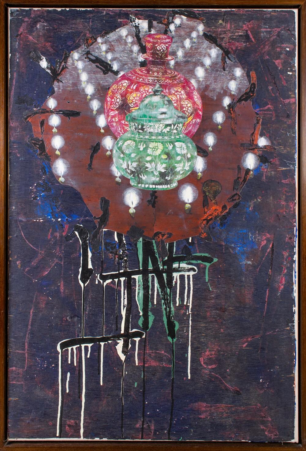 Mick Moon comparable auction result: mick moon british 1937 2024 pots candles and graffiti
