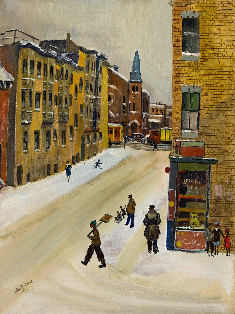 Allan Rohan Crite comparable auction result: allan rohan crite 1910 2007 winter scene from my window
