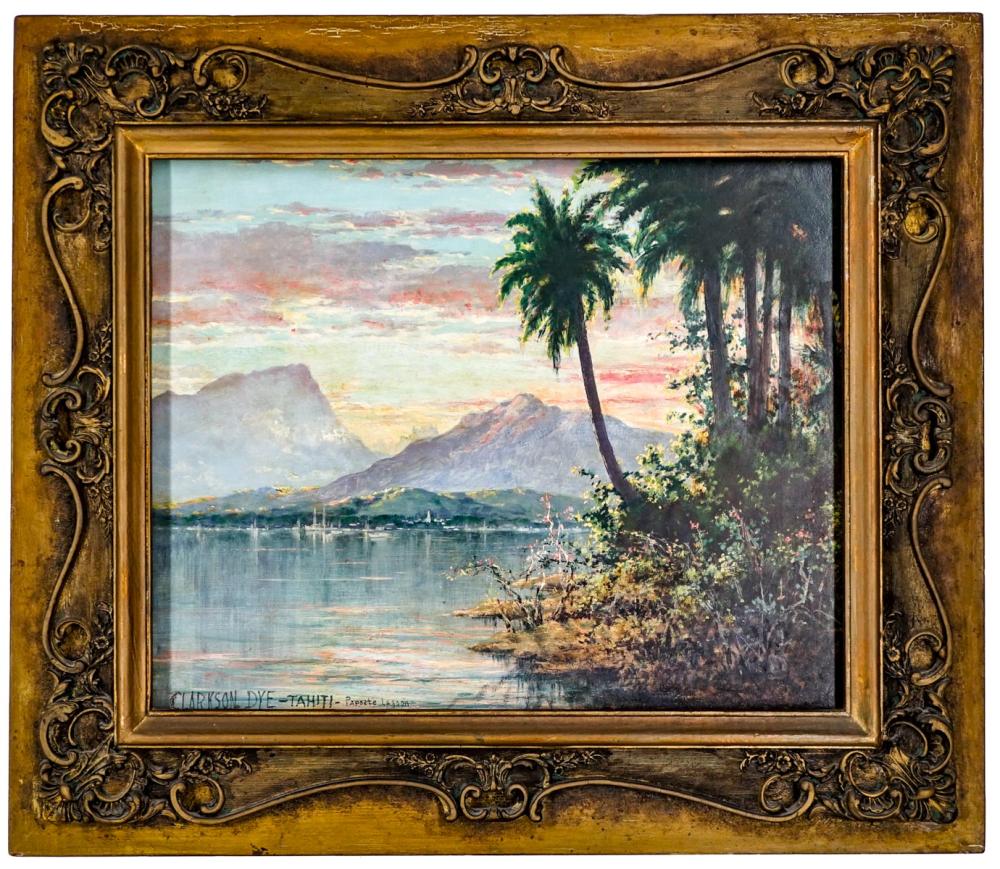 Clarkson Dye comparable auction result: clarkson dye 1869 1955 oil tahiti harbor scene