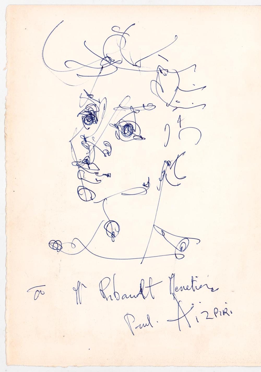 Paul Augustin Aizpiri comparable auction result: paul augustin aizpiri original drawing on menu