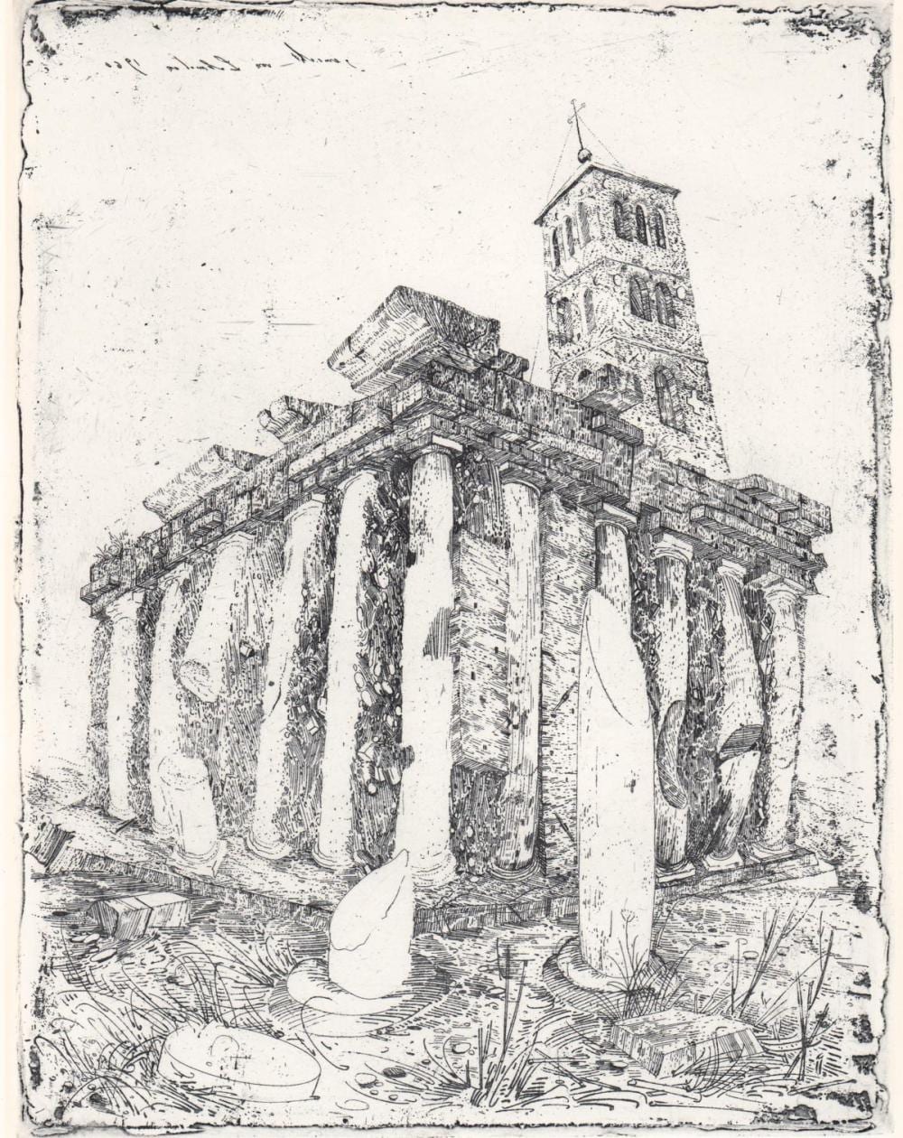 Anton Lehmden comparable auction result: anton lehmden signed etching church 1960