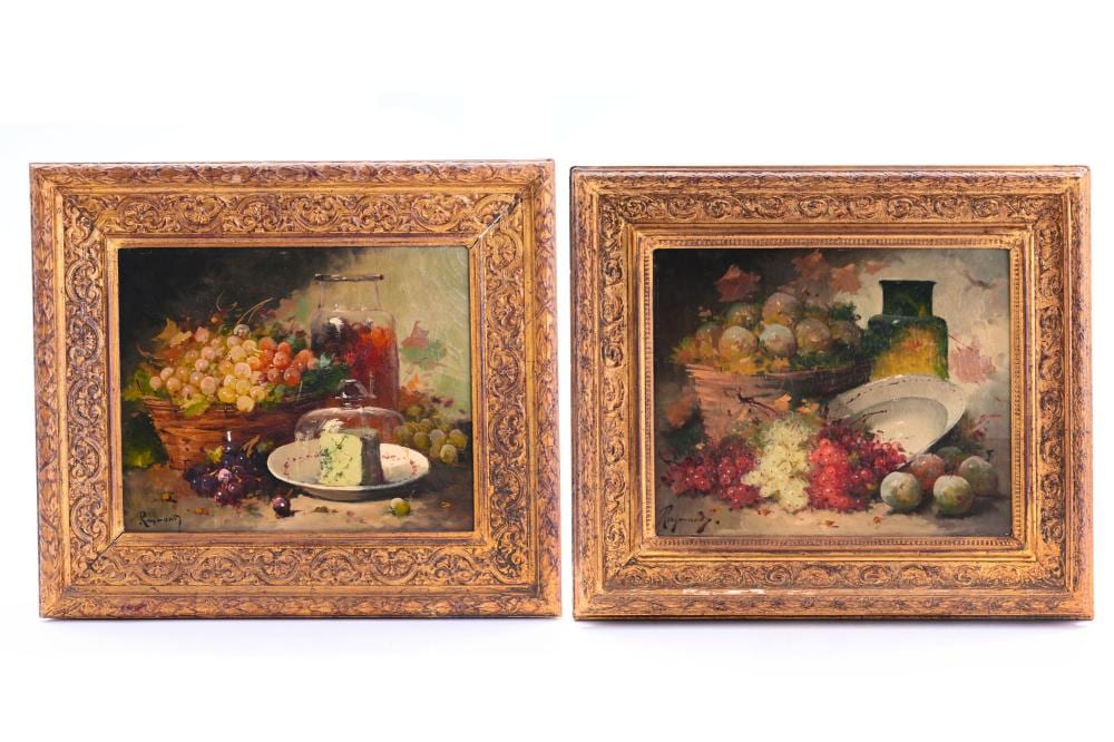 Casimir Raymond comparable auction result: casimir raymond 1870 1965 two still lifes with fruit glass and crockery oil on canvas