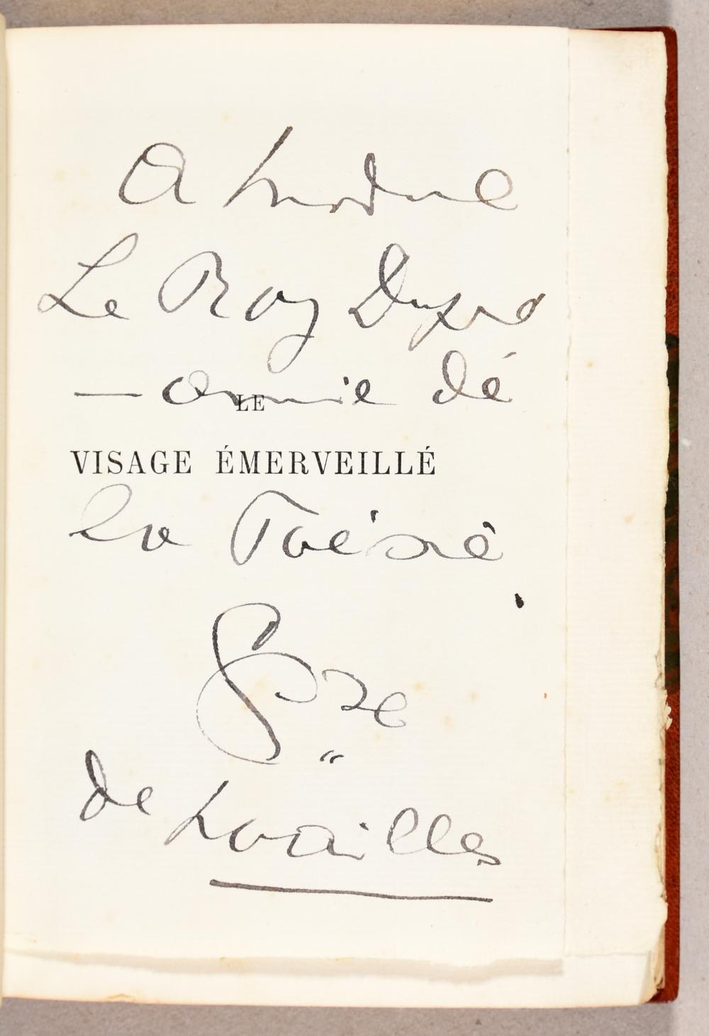 Anna-Elisabeth de Mathieu (Comtesse) Noailles comparable auction result: le visage merveill