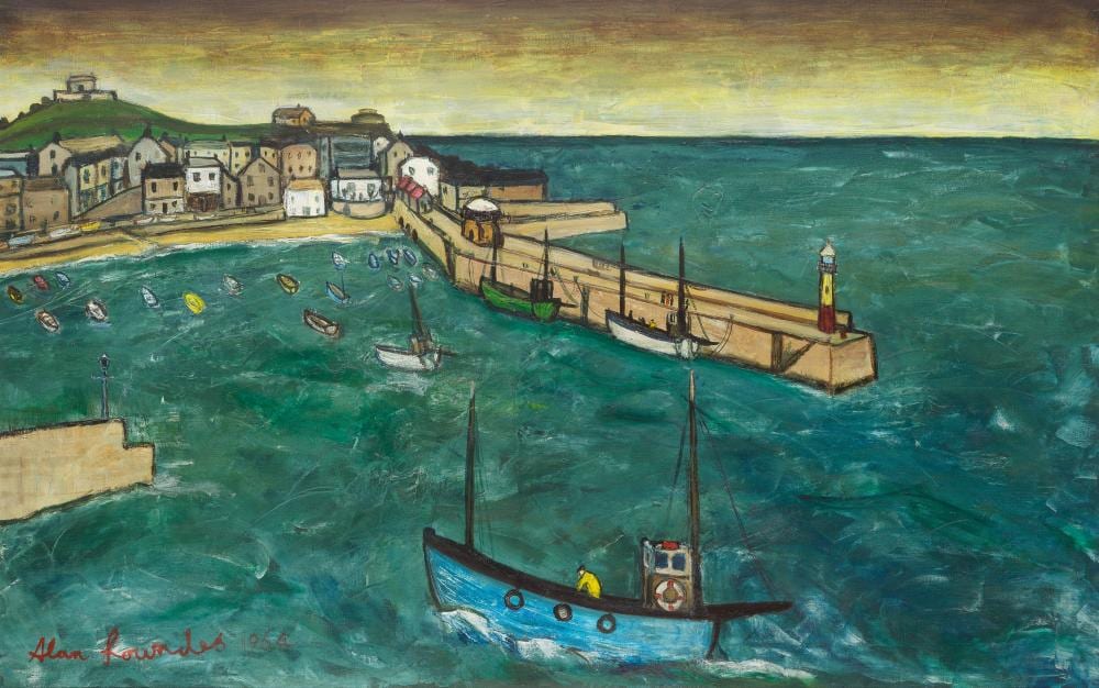 Alan Lowndes comparable auction result: alan lowndes british 1921 1978 harbour in autumn